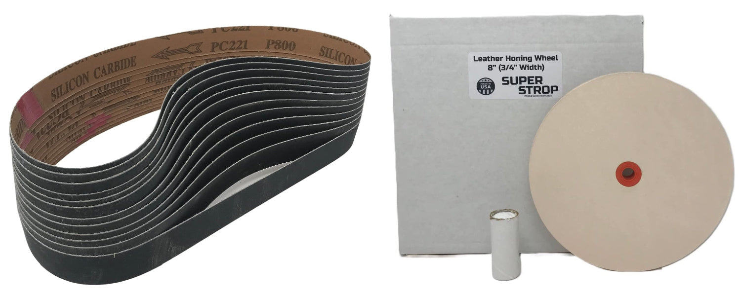 Professional Knife Sharpening Kit - 1x30 Belt Assortment & 8