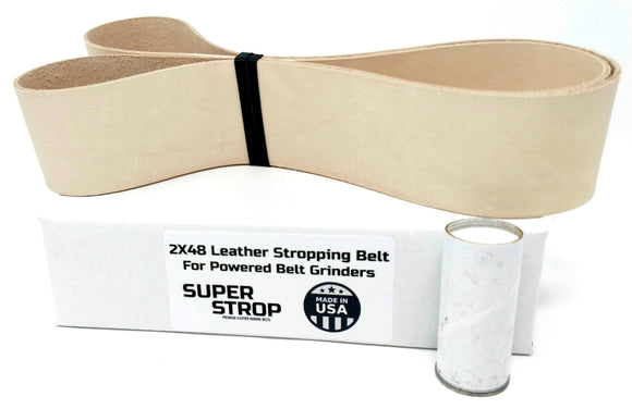 2X48 in. Leather Honing Belt SUPER STROP fits 2X48 Belt Grinders