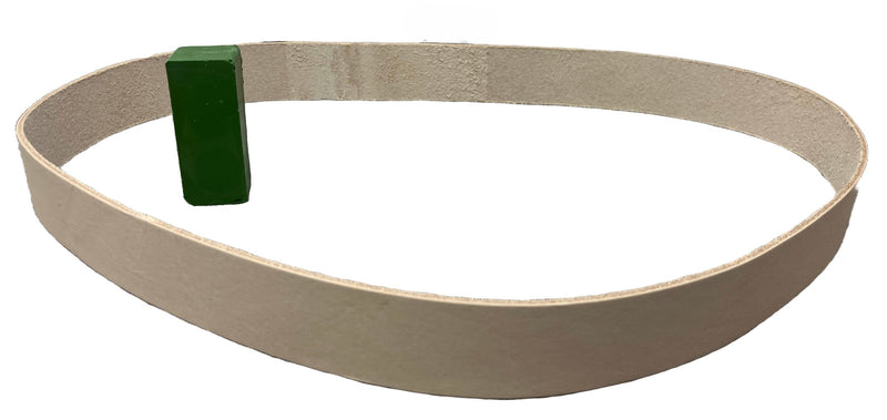 Load image into Gallery viewer, 1x30 in. Leather Honing Belt SUPER STROP W/ GREEN Compound fits 1x30 Belt Sanders Razor Sharp Edge
