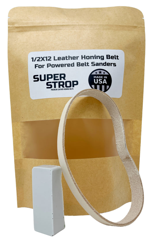 Leatherbeltman 1/2 X 12 Inch Replacement Belt Pack With Leather Honing Belt – For Original WorkSharp
