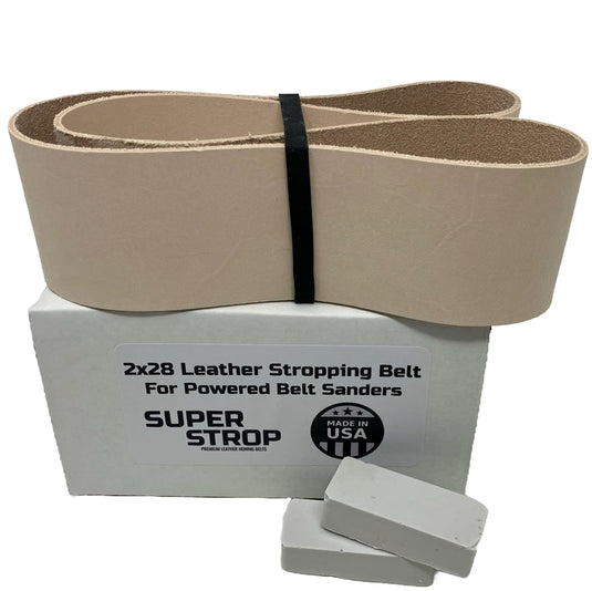 2X28 Leather Honing Belt SUPER STROP fits 2X28 Belt Grinders