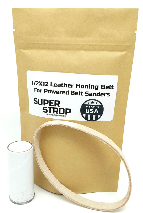 1/2X12 Super Strop Sharpening Belt Pack 2 Leather Honing Belts & Assor –  ProSharpeningSupply