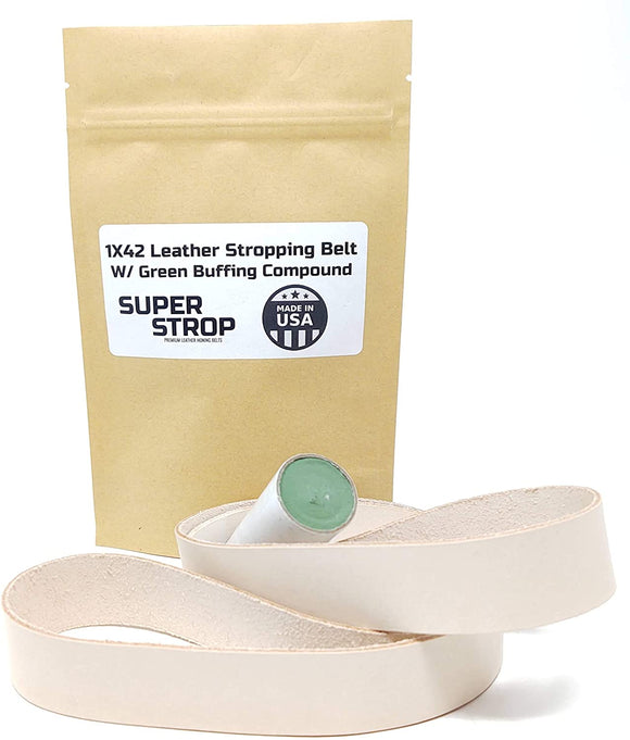 1X42 Inch Leather Honing Belt Super Strop with Green Compound –  ProSharpeningSupply