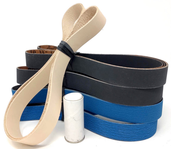 1X42 inch Assorted 12 PACK Belt Kit with Super Strop Leather Honing Polishing Belt Buffing Compound Included