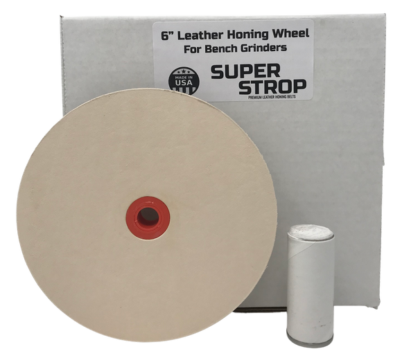 Super Strop 6 in Leather Honing Polishing Discs with White and Green C –  ProSharpeningSupply