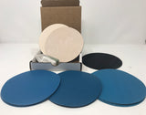 Super Strop 6 in Leather Honing Polishing Discs with White and Green Compound, 1 Rough Side, 1 Smooth Side Hook and Loop Disc with PSA to Hook Adaptor disc Plus Assorted Abrasives
