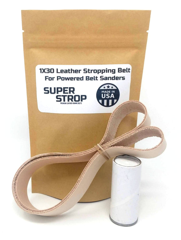 1x30 in. Leather Honing Belt SUPER STROP fits 1x30 Belt Sanders Razor Sharp Edge