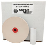 5" (3/4" Width) Leather Honing Wheel Includes Compound fits Multiple Arbors MADE IN USA