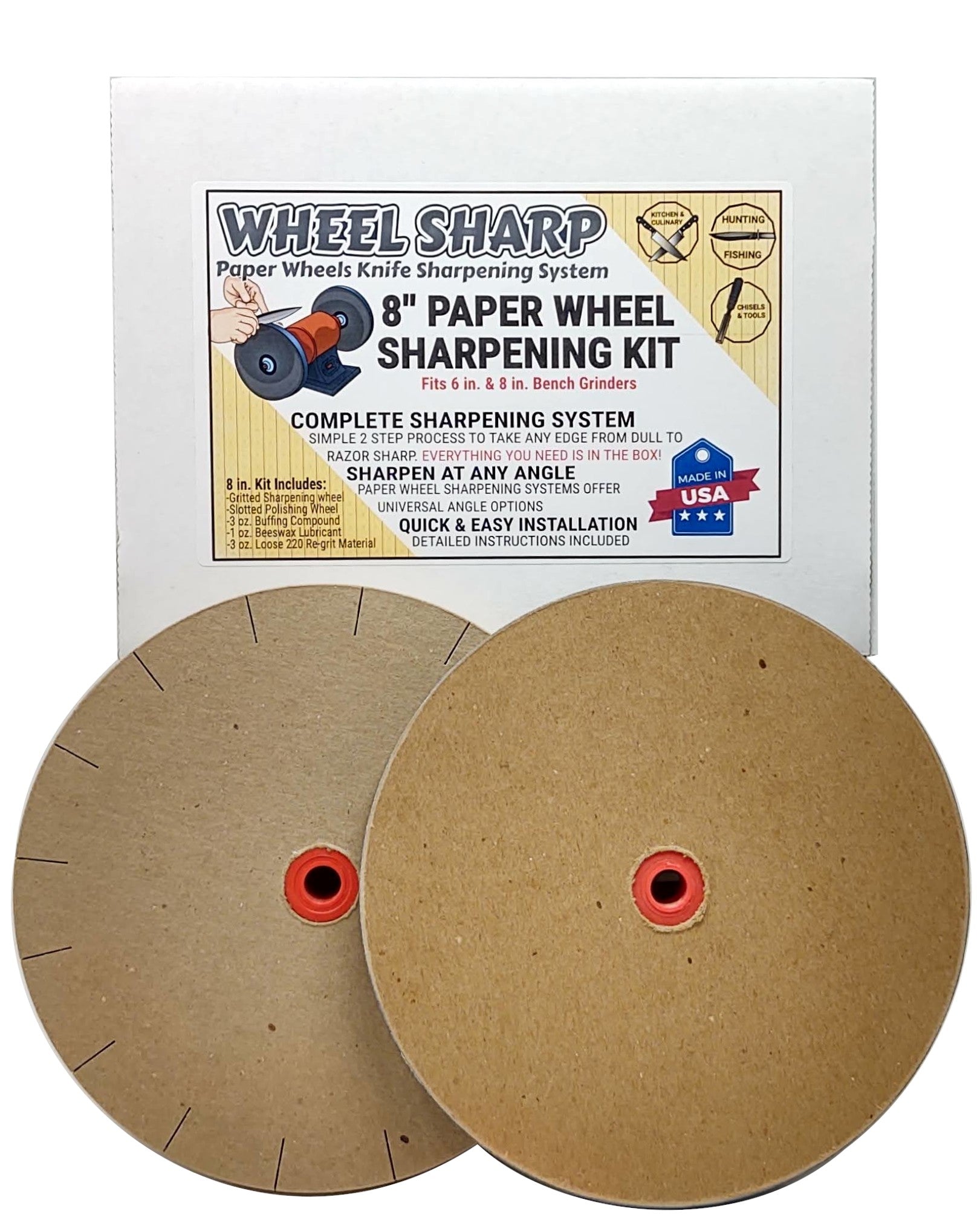 Knife Sharpening Wheel System With Abrasive Resurfacing Kit 