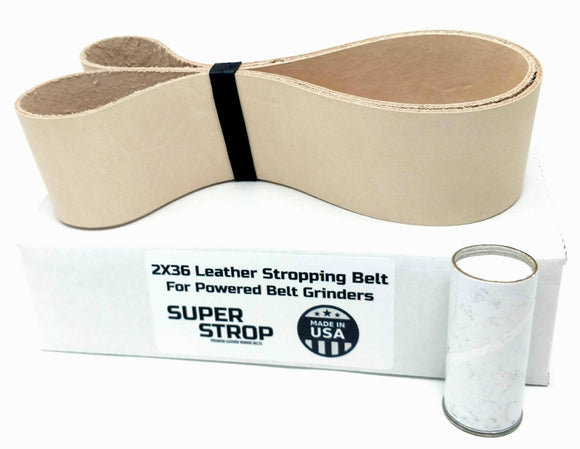 2X36 in. Leather Honing Belt SUPER STROP fits 2X36 & 4X36 Belt Grinders