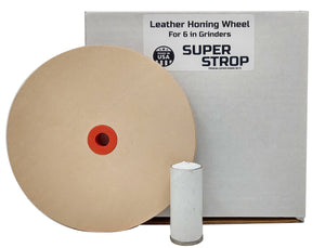 6.5" (3/4' Width) Leather Honing Wheel Fits 6 in. Bench Grinders and Polishers